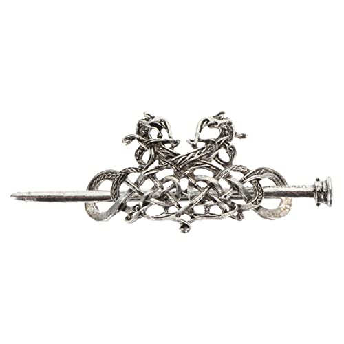 FRCOLOR 2 Stücke Retro Silber Haarklammern Silber Keltische Haare Rutsche Haarnadeln Viking Haarklammern Haarnadel Drache Haarstangen Haarnadel Retro Haarschmuck Für Frauen Mädchen von FRCOLOR