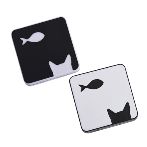 FRCOLOR 2-teiliger Linsen-Organizer Mit Fischmuster Kompaktes Linsenetui Reisefreundlich Mit Spiegel Für Frauen von FRCOLOR