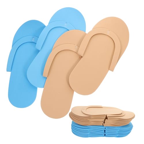 FRCOLOR 20 Paare Einweg Slippers aus Langlebigem EVA Schaumstoff Leicht Anzuziehen für Spa Hotel und Reisen Praktische Einweg Hausschuhe für Damen und Herren Farblich Zufällige Farbe von FRCOLOR