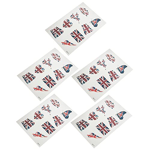 FRCOLOR 20 Sätze Fußball Uk Aufkleber Amerikanische Flaggen Union Jack Amerikanische Flagge Aufkleber Bequeme Fälschung Gesicht Länderflagge Nationalflagge Tattoo-papier Pvc von FRCOLOR