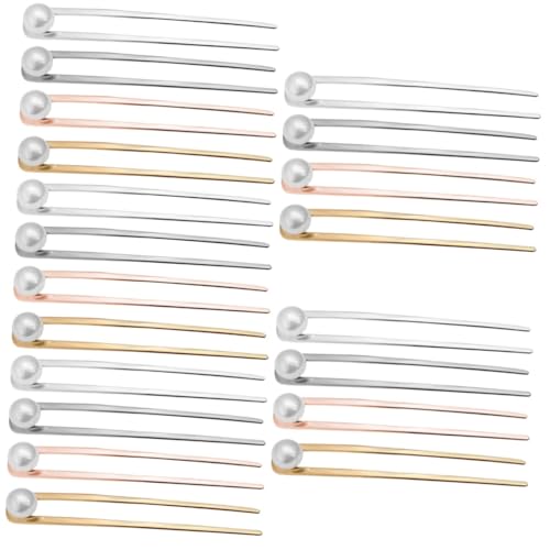 FRCOLOR 20 Stk U-förmige Haarnadel U-förmige Haarspange Haarstäbchen Für Das Haar Chignon-nadel Haargabel Stift Haargabel Aus Metall Clips Für Brötchen Muffin Braut Legierung Mädchen von FRCOLOR