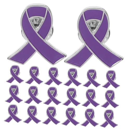 FRCOLOR 20 Stück Broschen mit Emaille ribbon design Langlebige Awareness broschen für Frauen und Mädchen Robuste Anstecknadeln zur Gewaltprävention und Bewusstseinsförderung Leicht und von FRCOLOR