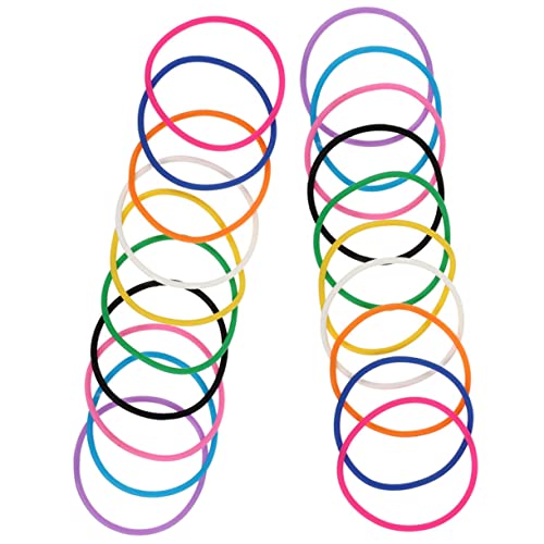 FRCOLOR 20 Stück Bunte Silikon Jelly Armbänder Elastisch Dehnbar Unisex Modisch Hautfreundlich Vielseitig als Hand und Haarband Geeignet Geschenkidee für Teenager Erwachsene von FRCOLOR
