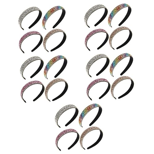 FRCOLOR 20 Stk Strass-stirnband Einfaches Haarband Funkelndes Diamant-stirnband Kristall-haarbänder, Rutschfest Breiter Strass Glitzernde Party-stirnbänder Strasssteine Mädchen Liner Yoga von FRCOLOR