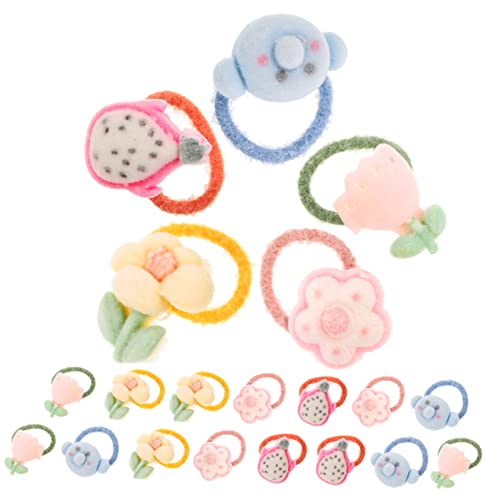 FRCOLOR 20st Elastischer Haargummi Schöne Haargummis Elefantenhaargummis Kinderhaargummis Für Mädchen Klein Haarbänder Haar Gummiband Süßer Haargummi Armband Baby Gänseblümchen Beflockung von FRCOLOR