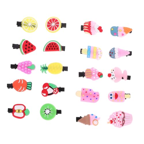 FRCOLOR 20stücke Obst-haarspangen Für Mädchen Kawaii-haarspangen Aus Silikon Und Haar-accessoires Für Teenager Und Junge Mädchen Entzückende Haarnadeln Als Haar-schmuck von FRCOLOR