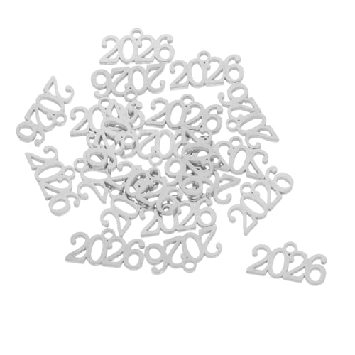 FRCOLOR 20 Stück 2026 Abschluss Charm Anhänger Aus Edelstahl Für Schmuckherstellung Zahlenschmuck Für Armbänder Schlüsselanhänger Und Bastelbedarf Selbstgemacht Dekoration Für von FRCOLOR
