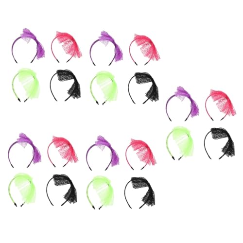 FRCOLOR 20 Stück Schleife Haarband Mädchen Haarschmuck Abschlussball Haarschmuck Haarschmuck Haarschmuck Für Frauen 80Er Jahre Spitzenhaarschleife Rosa Haarband Spitzenhaarspange Rosa von FRCOLOR