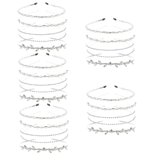 FRCOLOR 20 Stück Strass Perlen Stirnband Krone Stirnband Mädchen Stirnband Braut Stirnband Mädchen Stirnband Brautjungfer Haarschmuck Mädchen Haargummis Stirnband Für Mädchen Perlen von FRCOLOR