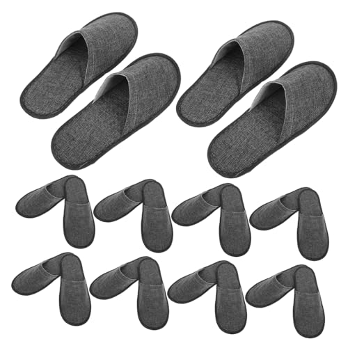 FRCOLOR 20 Stück Teiliges Faltbare Wiederverwendbare Hotelslipper aus Langlebigem Material Atmungsaktiv mit Plüschfutter Rutschfest Unisex Hausschuhe für Zuhause Reisen Gäste und von FRCOLOR