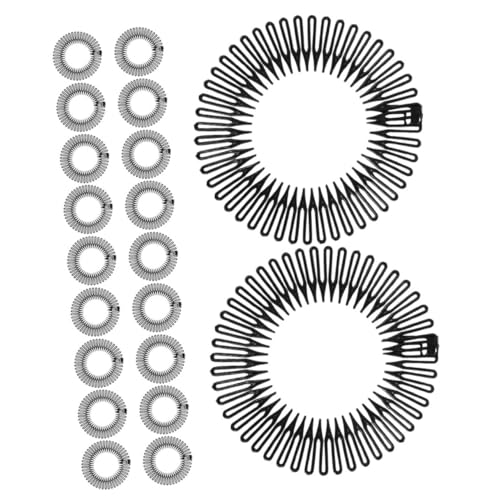 FRCOLOR 20 Stück Teiliges Flexibles Haarkamm Stirnband aus Schwarzem Abs Elastischer Unsichtbarer Haarhalter für Damen zur Mühelosen Kontrolle von Strähnen bei Alltag Sport und Freizeit von FRCOLOR