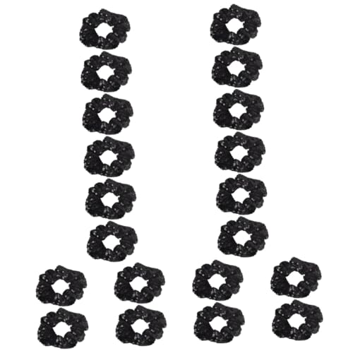 FRCOLOR 20 Stück Weihnachts Pailletten Haargummi Pailletten Haargummi Weihnachtsmann Tanz Haargummis Goldene Haargummis Mädchen Clips Samt Gelbe Haar Accessoires Haarwaschseil von FRCOLOR