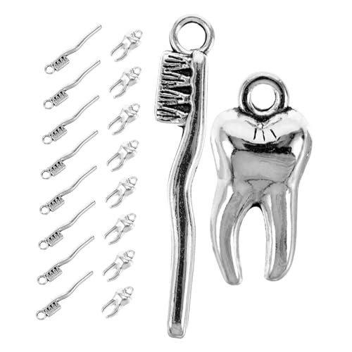 FRCOLOR 20 Stück Zahn Zahnbürsten anhänger Charm Schmuckanhänger für DIY Halsketten Armbänder Taschen Detailreich Gestaltete Modeaccessoires für Frauen Vielseitig als Partygeschenk FRCOLOR 20 Stück Zahn Zahnbürsten anhänger Charm Schmuckanhänger für DIY Halsketten Armbänder Taschen Detailreich Gestaltete Modeaccessoires für Frauen Vielseitig als Partygeschenk von FRCOLOR