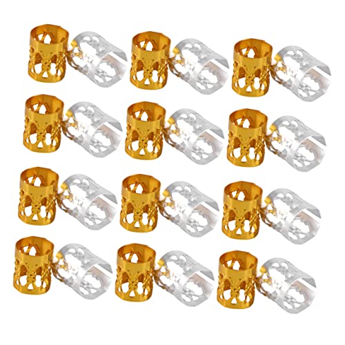 FRCOLOR 200stücke Metall-haarmanschetten Filigrane Röhren Für Dreadlocks-flechtperlen Dreadlock-ring Haarschmuck Für Damen Und Herren Gold Silber von FRCOLOR