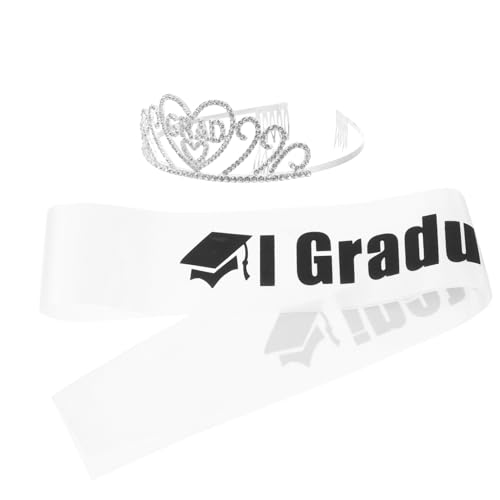FRCOLOR Graduation Sash Set Für Abschlussfeiern Elegantes Metallschmuck-set Kronen-haarband Und Schärpe Für Absolventen Für Feierlichkeiten FRCOLOR Graduation Sash Set Für Abschlussfeiern Elegantes Metallschmuck-set Kronen-haarband Und Schärpe Für Absolventen Für Feierlichkeiten von FRCOLOR