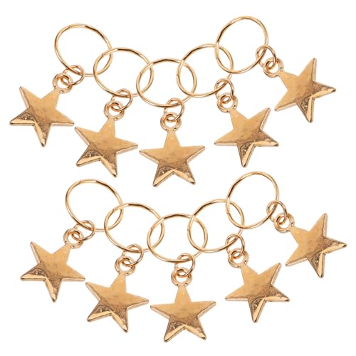 FRCOLOR 20St Schmutziger geflochtener Haarring haarschmuck Haarspange Stirnband Haare geflochten Ringe Sternanhänger aus Papier Anhängerdekorationen aus Legierung Metall Golden von FRCOLOR