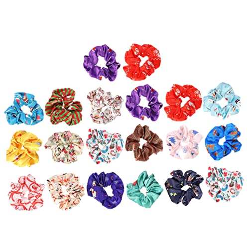 FRCOLOR Dickdarm-haar-accessoires 20-teiliges Weihnachts-haarspangen-set für Jungen und Mädchen Weihnachts-haargummis Pferdeschwanzhalter von FRCOLOR