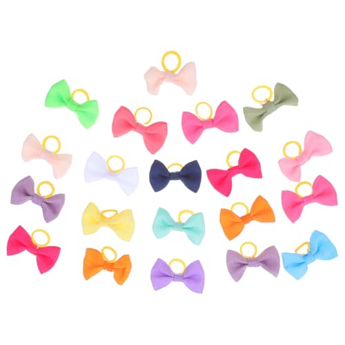 FRCOLOR 20st Hundebögen Gummibänder Hundezubehör Für Mädchen Hundehaarschleifen Mit Gummibändern Haarschleifen Für Hunde Haargummis Für Mädchen Welpenhaar Haar-bungee Der Hund Gummiband von FRCOLOR