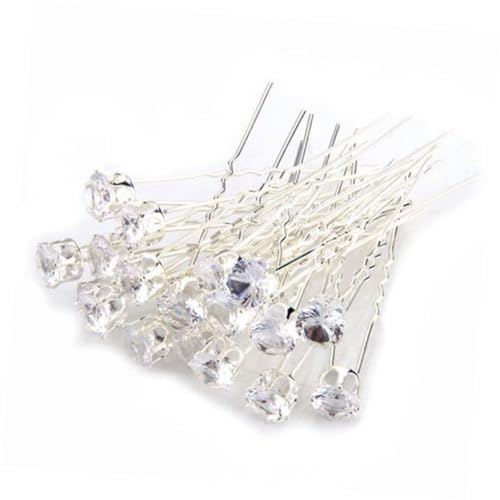 FRCOLOR 20st Haarspangen Für Frauen Kopfbedeckungen Für Damen Hochzeitshaarspangen Für Bräute Hochzeit Haarspange Silberne Tiara Strass-kopfschmuck Strasssteine U-clip Weiß Braut von FRCOLOR