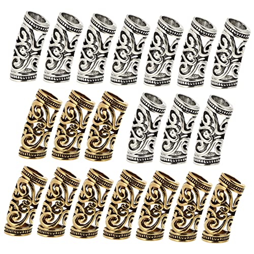 FRCOLOR 20stücke Dreadlock-perlen Haarmanschetten Haarperlen Für Zöpfe Haarschmuck Zopfmanschetten Aus Legierung Haarperlen Für Zöpfe Haarschmuck Für von FRCOLOR