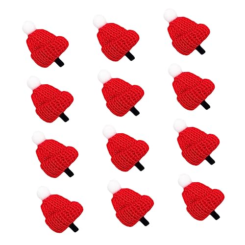 FRCOLOR Stk Requisiten für Weihnachtsfotos Milchtee- Hut- weihnachtliches Haar-Accessoire weihnachtsdeko weihnachts kopfschmuck Desktop-Ornament Haarklammer Stoff rot von FRCOLOR