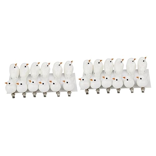 FRCOLOR 24 Stk Haarspange für Frauen Krippendekoration Vögel auf Clips Tierhaarspangen weihnachtsdeko Vogel Haarspange Vögel für Haarschmuck Weihnachten Haarnadel schmücken Weiß von FRCOLOR