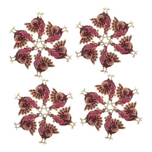 FRCOLOR 24 Stück Putenschmuck Anhänger Thanksgiving Crafts Halskette Truthahn-Ohrringe für Frauen Sturzanhänger für Armbänder Thanksgiving-Dekorationen Truthahn Danksagung Zinklegierung von FRCOLOR