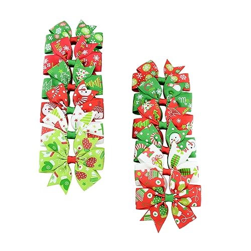 FRCOLOR 24st Schleife Haarnadel Boutique-bögen Für Mädchen Weihnachtshaarschleife Clip Weihnachts-alligator-haarspangen Festliche Party-haarschmuck Krawatte Krokodilklemme Kind Polyester von FRCOLOR