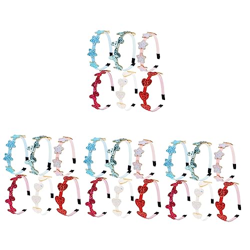 FRCOLOR Stück Stirnband Haar Accessoires Für Mädchen Stern Haarband Mädchen Haar Accessoires Glitzerndes Haarband Mädchen Haargummis Haarreifen Herz Haarbänder Pailletten von FRCOLOR
