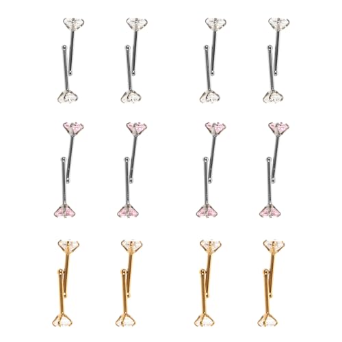 FRCOLOR 24 Stück Teiliges Nasenpiercing aus Edelstahl mit Zirkonia Nasenstecker für Damen Gerader Nasenring Rostfrei Elegant und Angenehm für Alltag und Besondere Anlässe von FRCOLOR
