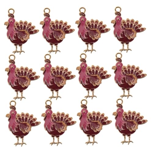FRCOLOR 24 Stück Truthahn Anhänger Für Heimwerker Truthahn Ohrringe Herbstschmuckherstellung Charms Thanksgiving Charms Für Halsketten von FRCOLOR