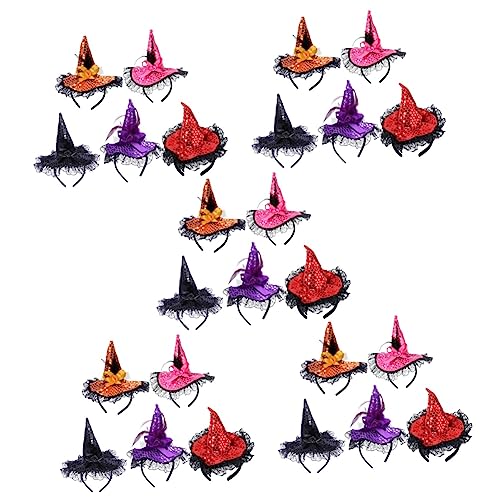 FRCOLOR 25 Stk Halloween-stirnband Pailletten Haarreifen Halloween Make-up-stirnband Headbopper Halloween Halloween-hexenhut-stirnband Hexenkopfschmuck Haarschmuck Damen Mini Stoff von FRCOLOR