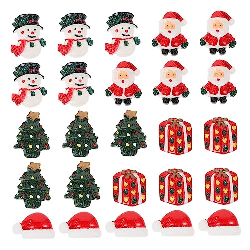 FRCOLOR 25st Miniatur-weihnachtsfiguren Mini-weihnachtsverzierung Weihnachtsmann-ornamente Weihnachts-diy-flatbacks Mini-weihnachtsschmuck Harz Dekorationsmaterial Selbstgemacht Kind von FRCOLOR