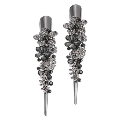 FRCOLOR 2Pcs Vintage Großer Strass Metallhorn Haarklammern Entenbilde Clips Kristall Haar Barrettes Retro Haarzubehör Für Frauen Mädchen von FRCOLOR