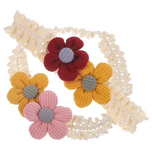 FRCOLOR 2St Baby Stirnband Blumen Stirnband für Blumenhaarband Blumen-Haarreifen Haarschmuck Baby-Mädchen-Blumen-Stirnband Blumenkopfschmuck Süss rot und gelb Kopfbedeckung Kleinkind Stoff von FRCOLOR