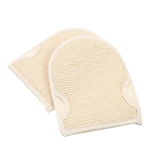 FRCOLOR 2St Badetuch aus Baumwollleinen Badewäscher für den Körper Dusch-Peeling-Handschuh exfoliating glove exfoliate gloves badelaken Körperwäscher Rückenwäscher Bettwäsche aus Baumwolle von FRCOLOR