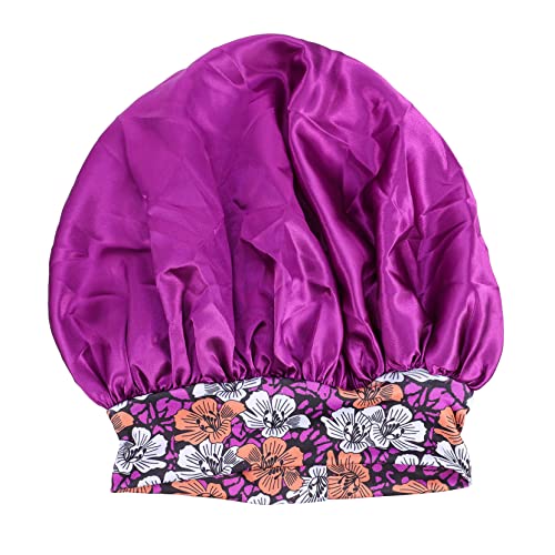 FRCOLOR 2st Duschhaube Aus Satin Schlaf Kopf Wickel Motorhaube Für Chemo-kopfbedeckungen Für Frauen Schlafmütze Für Mädchen Frauen Mütze Groß Violett Bilden Duschkopf Fräulein Polyester von FRCOLOR