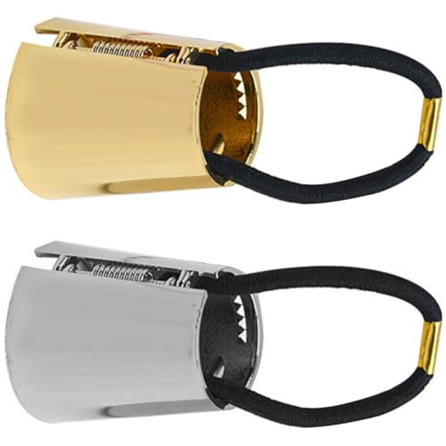 FRCOLOR 2stücke Elastische Metall Haargummis Pferdeschwanz Halter Für Damen Mädchen Haarzubehör Mit Manschetten Design Für Mittellanges Langes Haar von FRCOLOR