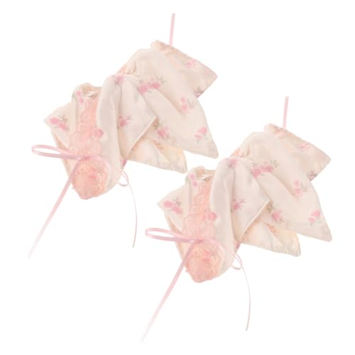 FRCOLOR 2 Stück Haargummis Mit Blumenmuster Und Quadratischem Clip Haarhalter Aus Seide Dehnbare Pferdeschwanzhalter Für Frauen Und Mädchen Modische Und Praktische Haar-accessoires von FRCOLOR