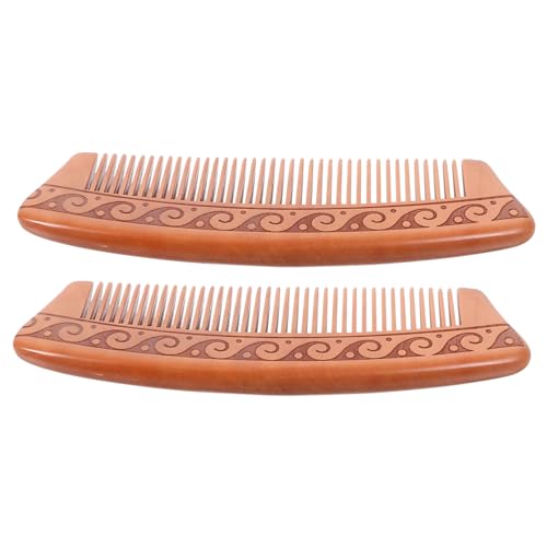 FRCOLOR 2stücke Holzhaarkämme Antistatischer Handgefertigter Kamm Für Kopfhautmassage Und Haarschneideanwendungen Geeignet Für Frauen Und Männer von FRCOLOR