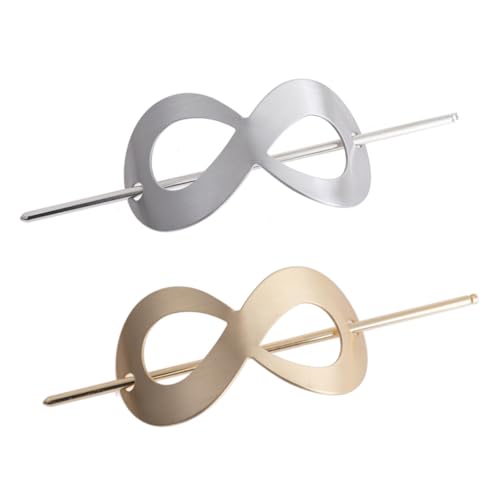 FRCOLOR 2stücke Haarnadeln Für Damen Haarspangen Im Chic Design Für Und Pferdeschwanz Hochwertige Leichte Und Langlebige Haarschmuck-accessoires Gold Und Silber von FRCOLOR