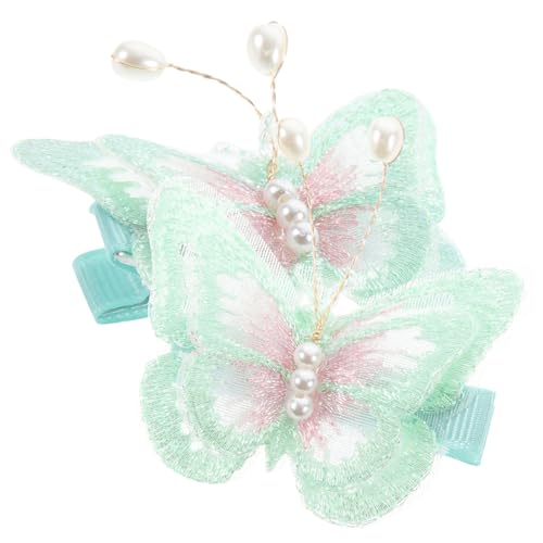 FRCOLOR 2St Haarnadel Mini-Haarspange Haarspangen Schmetterlings-Haarspange haarspange kinder haarklammer kinder haarhalter Haarschmuck für Damen Haarklammern Imitationsperlen Light Green von FRCOLOR
