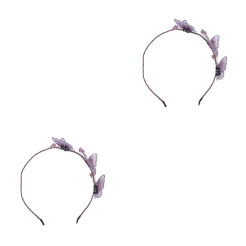 FRCOLOR 2St Haarreifen haar spangen klammern haare gabe Braut Haarband Stirnband mit Strassperlen Haargummi Kopfschmuck für Mädchen Frauenhaare Ziemlich Schal Kopfbedeckung Fräulein von FRCOLOR