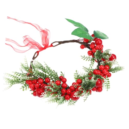 FRCOLOR 2St Haarschmuck für die Hochzeit Braut Stirnband Beerenkranz Stirnband Foto-Requisitenblume brautjungfer bridesmaid гирлянда blumengirlande künstlich Tiara hochzeit kopfschmuck rot von FRCOLOR