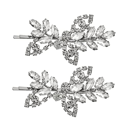 FRCOLOR Strass-haarset 2 Blatt-haarspangen Silberne Haarspangen Für Mädchen Vielseitiger Haarschmuck von FRCOLOR