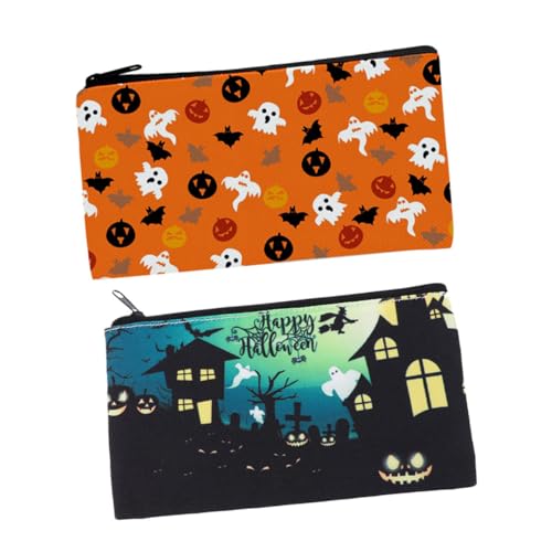 FRCOLOR 2St Halloween-Kosmetiktasche Halloween-Stifthalterbeutel Reise-Make-up-Organizer-Tasche Make-up-Taschen Make-up-Aufbewahrungstasche Kosmetik-Aufbewahrungsbeutel bilden Mäppchen von FRCOLOR