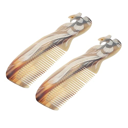 FRCOLOR 2stücke Kamm Mit Breiten Zähnen Aus Naturhorn Zum Ausbürsten Von Locken Haarkamm Für Damen Und Mädchen Tragbarer Kamm Ohne Statische Elektrizität von FRCOLOR