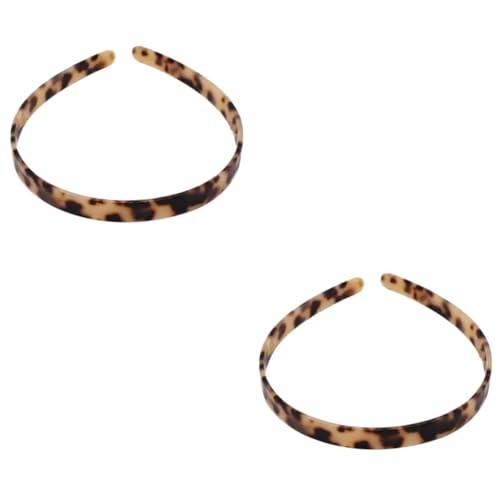 FRCOLOR 2St Leopard-Stirnband Kopfbedeckung Leoparden-Stirnband für Frauen leopard haarreif leoparden haarreif Haarband Stirnbänder für Damen Haarschmuck breiter Haarreif rutschfest Schal von FRCOLOR