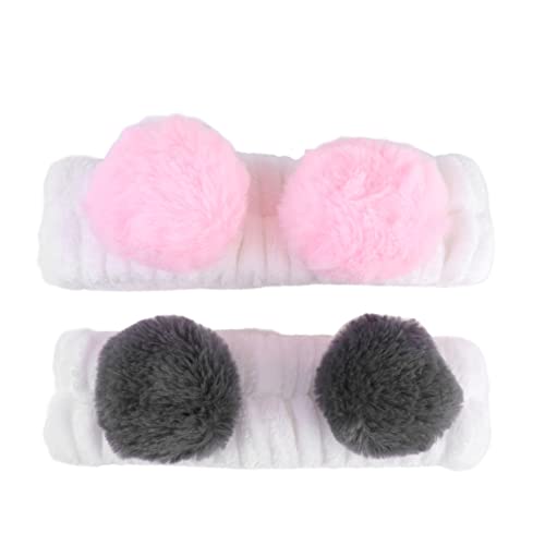 FRCOLOR 2stücke Elastische Haarbänder Für Damen Waschbare Gesichtsbänder Und Rosa Für Makeup Und Yoga Atmungsaktiv Und Verstellbar Schützt Haare Beim Waschen von FRCOLOR