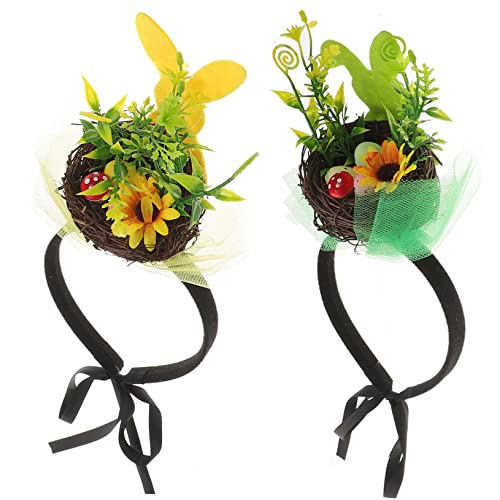 FRCOLOR 2stücke -haarreifen Mit Hasenohren Und Vogel-nest-dekoration Für Kreative Cosplay-kopfbedeckung Für Ostern Partys Und Fotoshootings von FRCOLOR